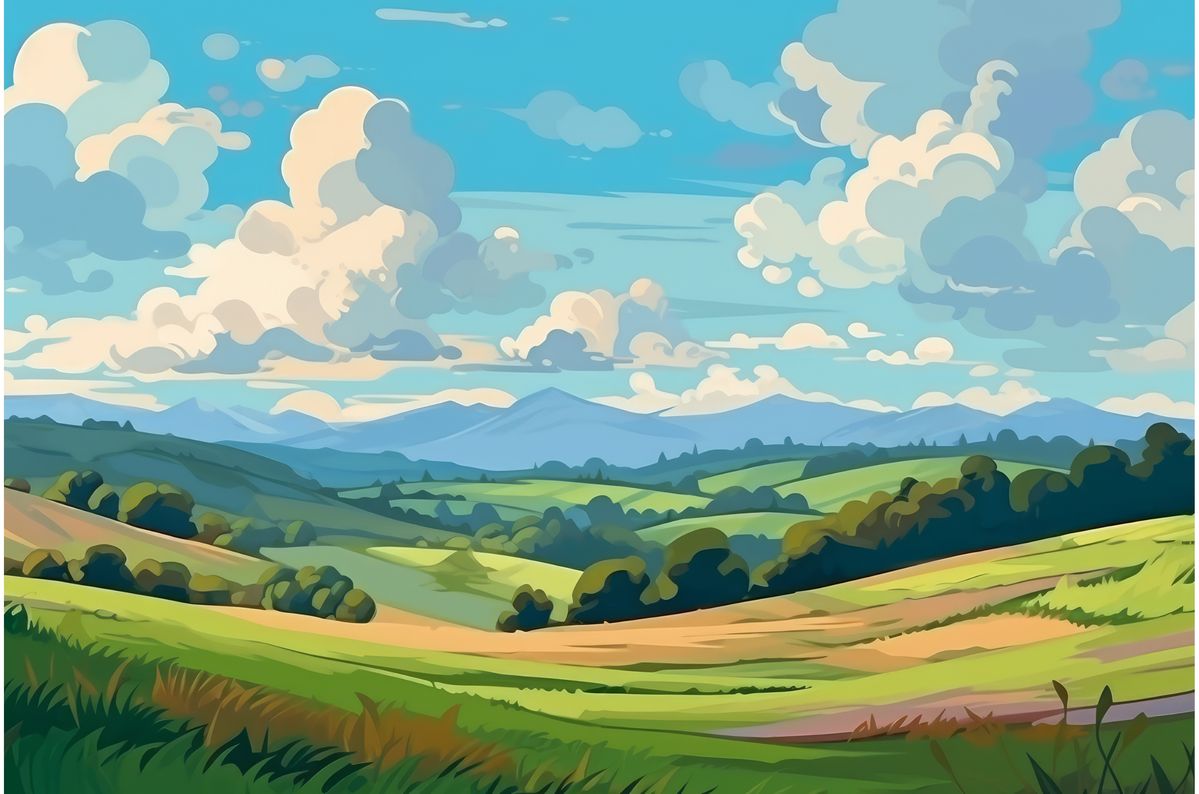 云南主题风景插画